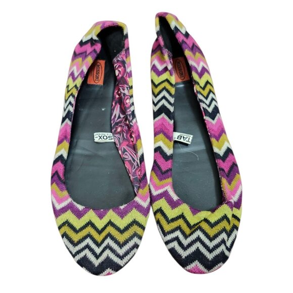 Missoni For Target Womens Ballet Flats Size 9.5M Multicolor Chevron Fabric - Picture 3 of 8